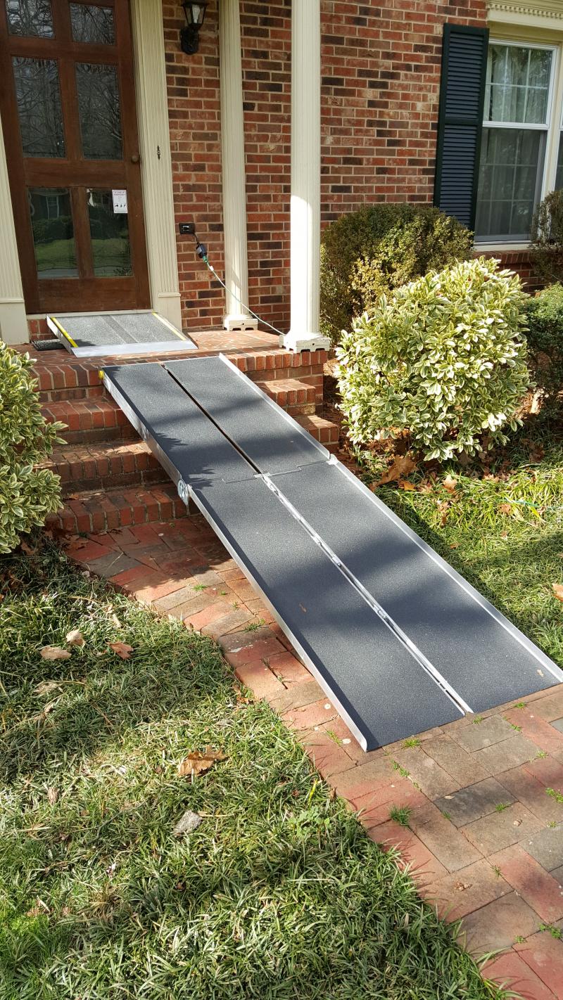 Portable ramps at a home entrance