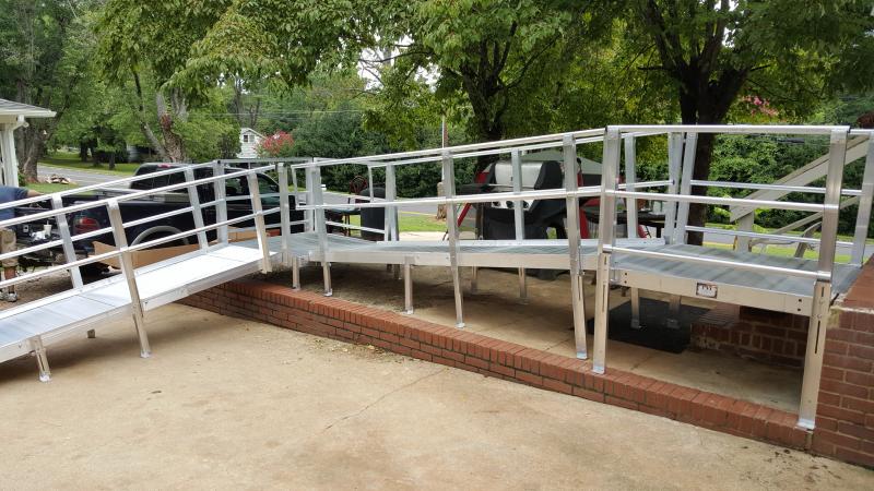 Modular ramp viewed from the landing