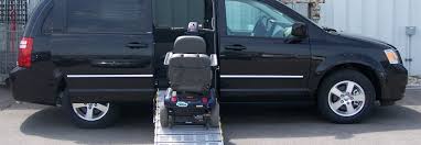Side-entry ramp with a mobility scooter